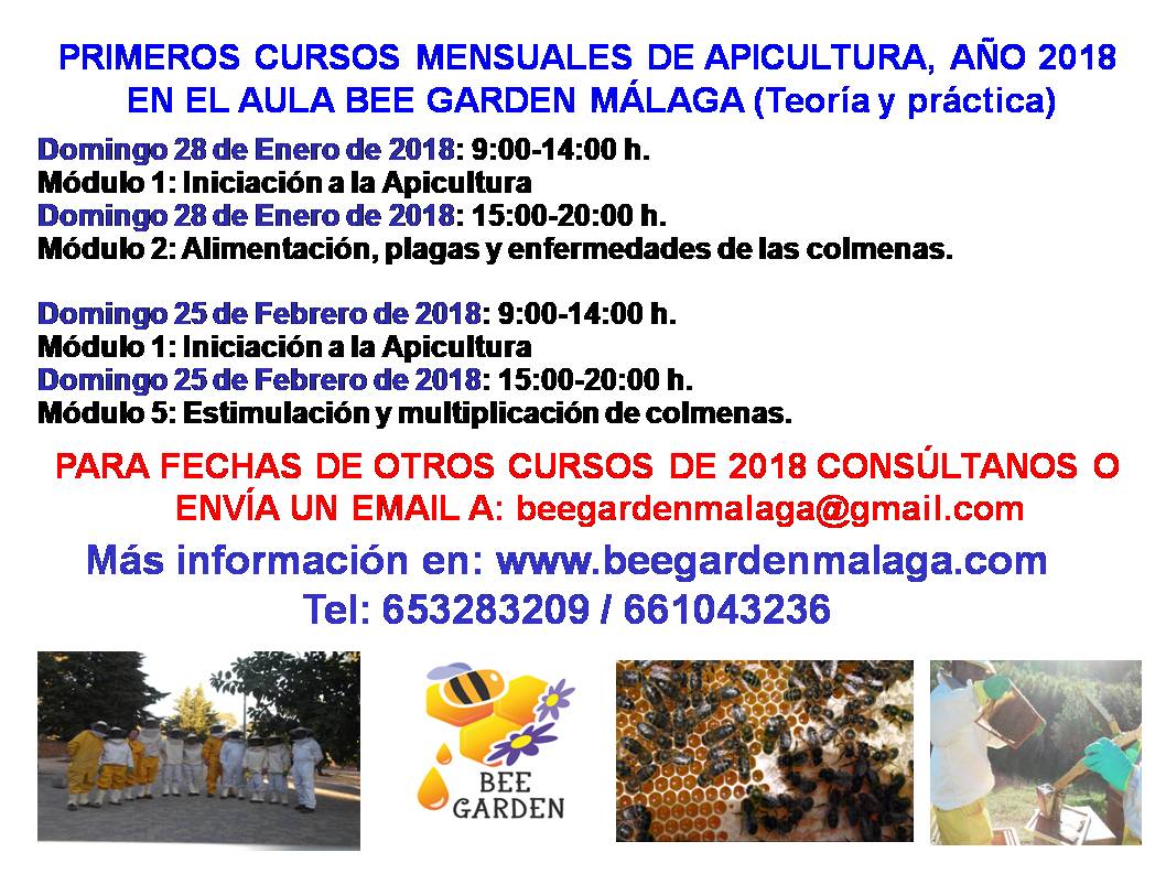 Cursos de Apicultura 2018 Bee Garden Málaga
