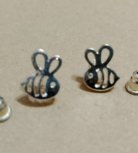 Pendientes de abejas en acero inoxidable